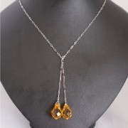 Art deco crystal lariat necklace